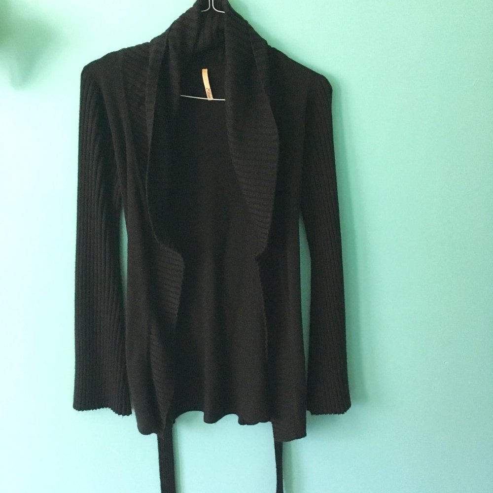 Black Sweater with Flared Sleeves